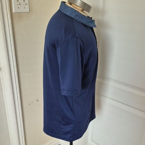Fourmy Deep Blue Polo with Patterned Collar - Picture 4 of 16